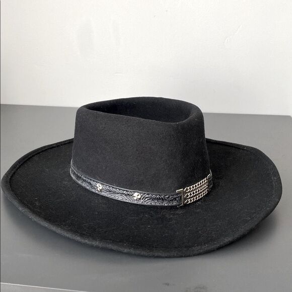 Shepler’s Black Wool Western Little Joe Hat Faux Leather Band Size S Cowgirl main image 9